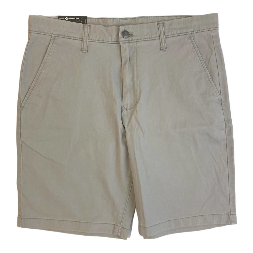 Men's Everyday Stretch Flat Front Short, Soft Silver, Size 40, 9" Inseam